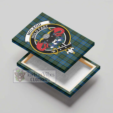 McLeod Green Tartan Canvas Print Wall Art with Family Crest