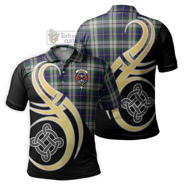 McLeod Of Californian Tartan Polo Shirt with Family Crest and Celtic Symbol Style