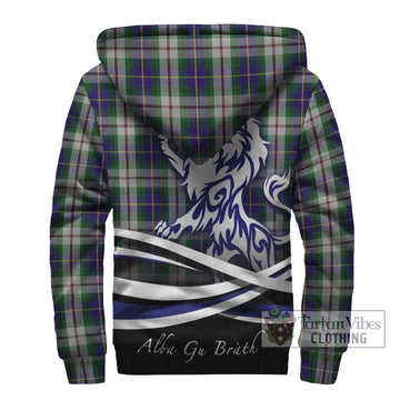 McLeod Of Californian Tartan Sherpa Hoodie with Alba Gu Brath Regal Lion Emblem