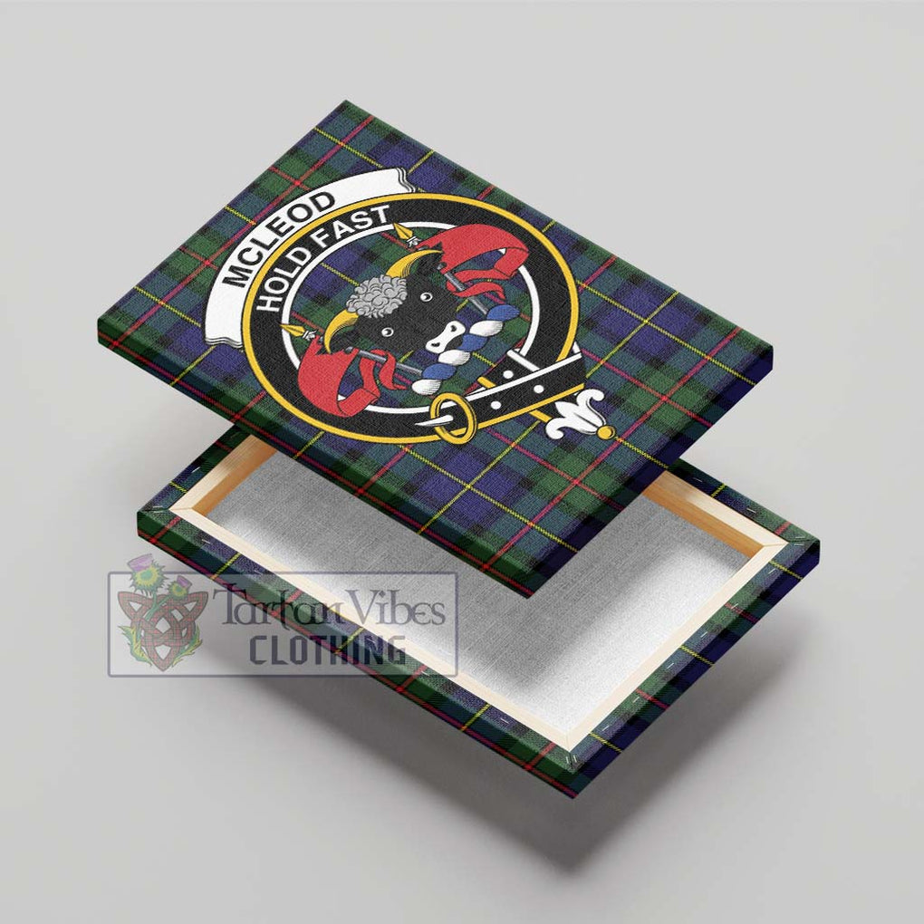 McLeod of Harris Modern Tartan Canvas Print Wall Art with Family Crest - Tartan Vibes Clothing