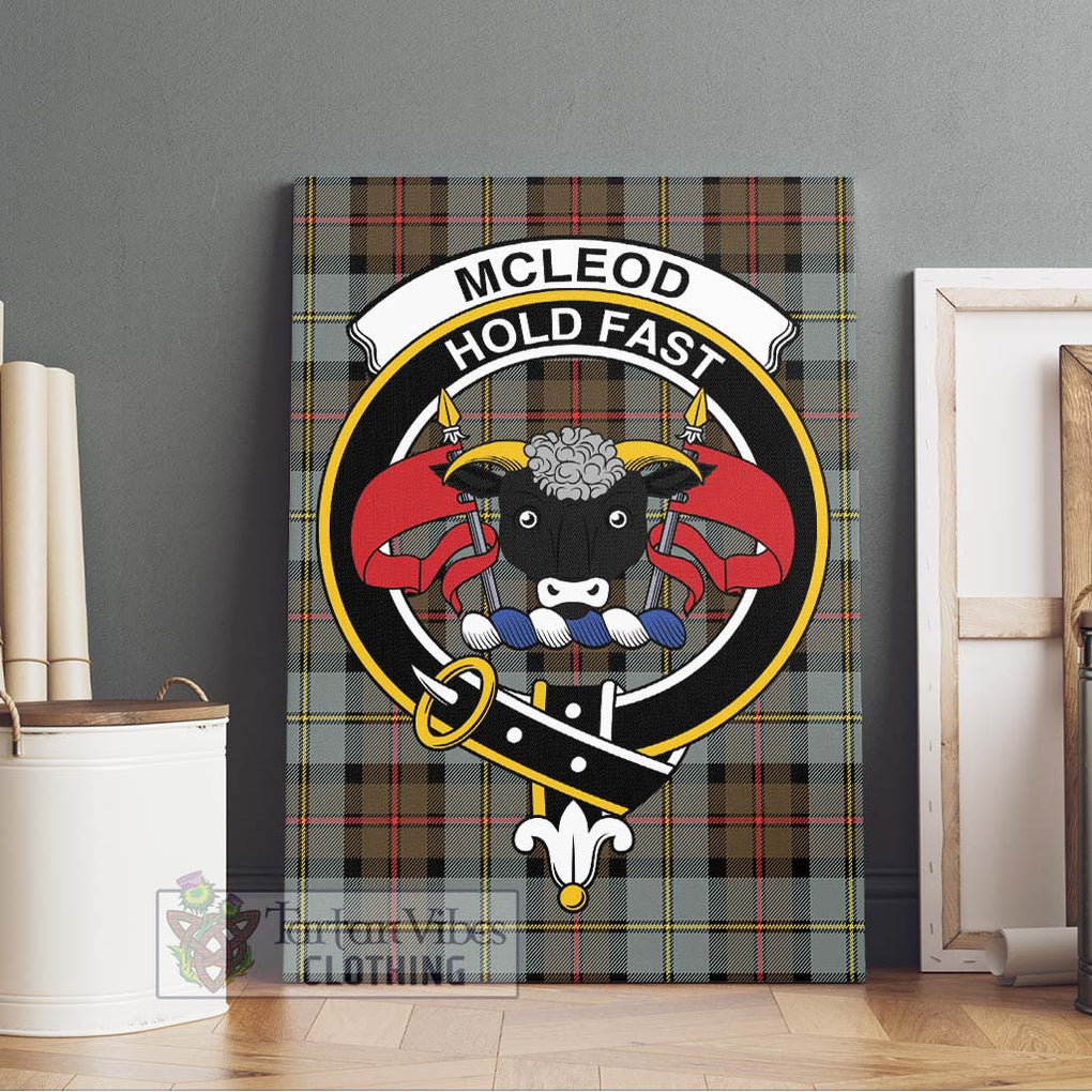 McLeod of Harris Weathered Tartan Canvas Print Wall Art with Family Crest Without Frame - Tartan Vibes Clothing