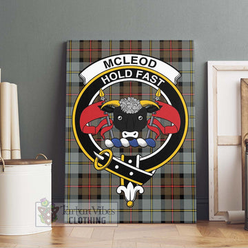 McLeod of Harris Weathered Tartan Canvas Print Wall Art with Family Crest