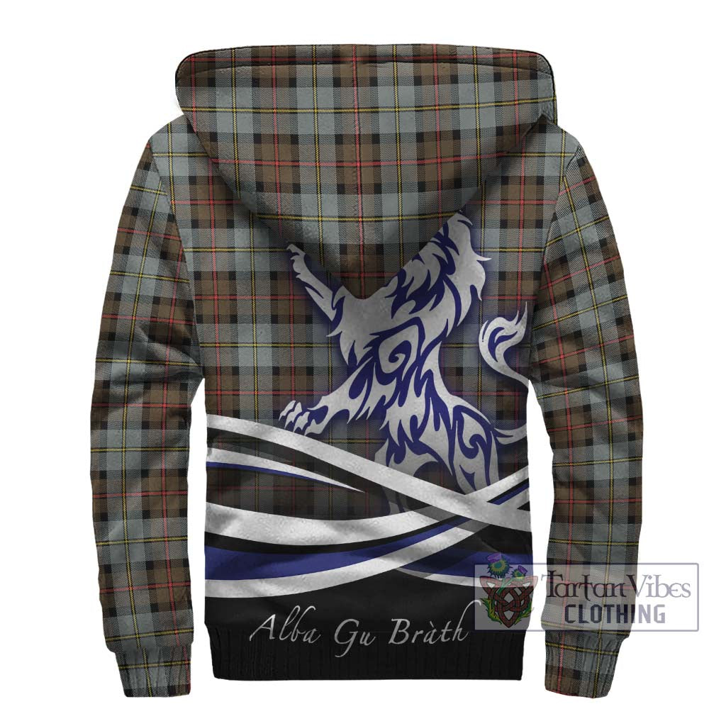 Tartan Vibes Clothing McLeod of Harris Weathered Tartan Sherpa Hoodie with Alba Gu Brath Regal Lion Emblem