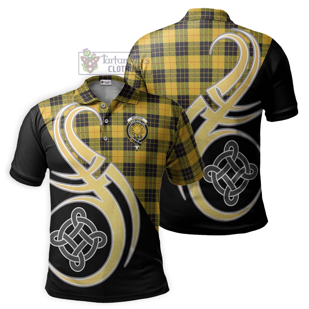 Tartan Vibes Clothing McLeod of Lewis Ancient Tartan Polo Shirt with Family Crest and Celtic Symbol Style