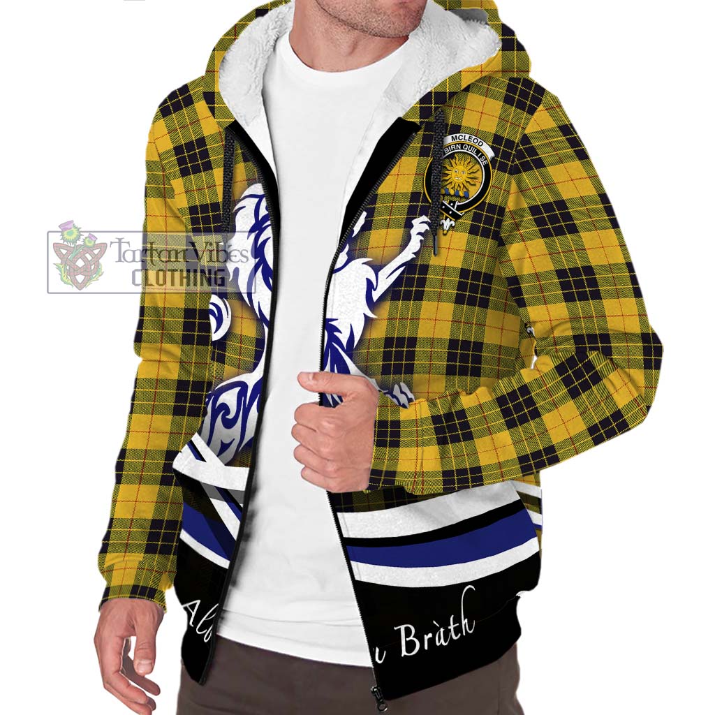 Tartan Vibes Clothing McLeod of Lewis Ancient Tartan Sherpa Hoodie with Alba Gu Brath Regal Lion Emblem