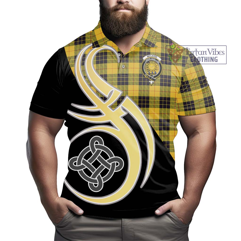 Tartan Vibes Clothing McLeod of Lewis Ancient Tartan Polo Shirt with Family Crest and Celtic Symbol Style