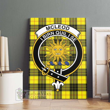 McLeod of Lewis Modern Tartan Canvas Print Wall Art with Family Crest