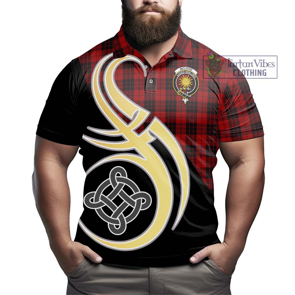 Tartan Vibes Clothing McLeod of Raasay Highland Tartan Polo Shirt with Family Crest and Celtic Symbol Style