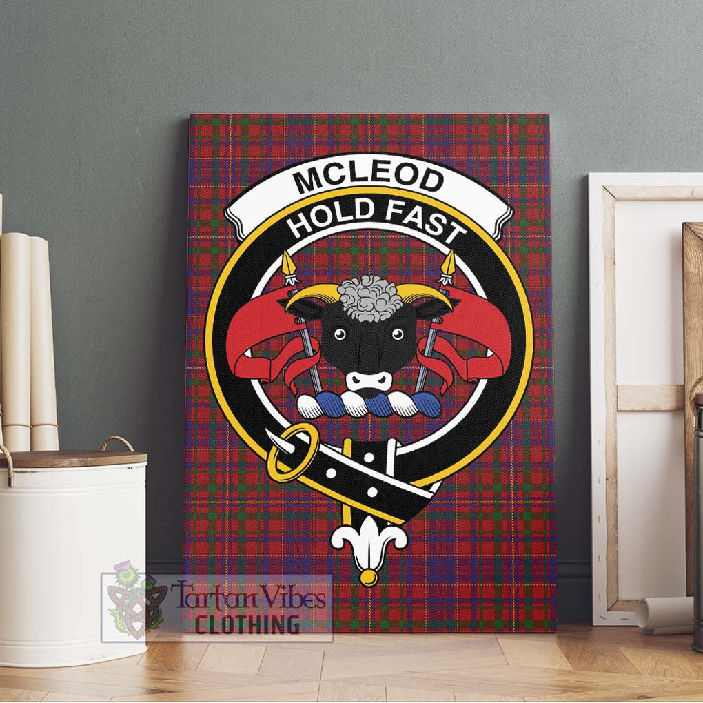 McLeod Red Tartan Canvas Print Wall Art with Family Crest Without Frame - Tartan Vibes Clothing