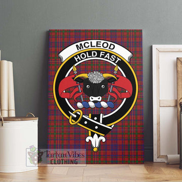 McLeod Red Tartan Canvas Print Wall Art with Family Crest