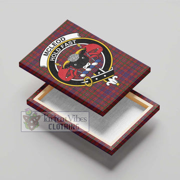 McLeod Red Tartan Canvas Print Wall Art with Family Crest