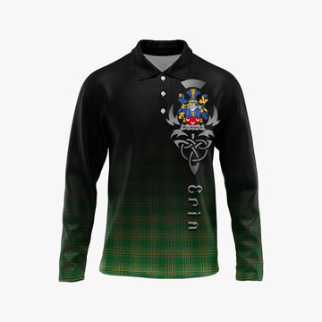 McLoughlin Irish Clan Long Sleeve Polo Shirt with Coat of Arms Erin Go Bragh Celtic Inspired Unisex - Tartan Vibes Clothing
