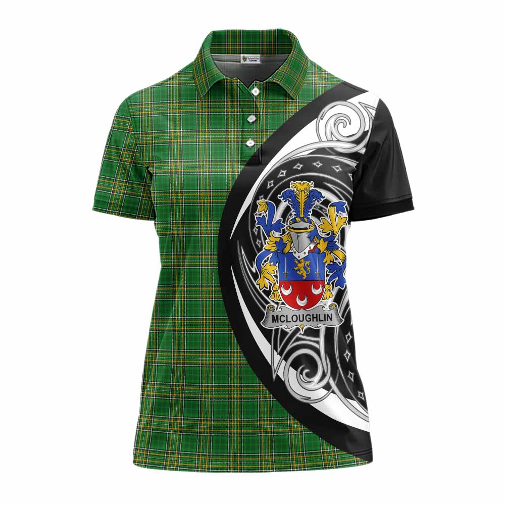 McLoughlin Irish Clan Women's Polo Shirt Celtic Circle Style Women - Tartan Vibes Clothing
