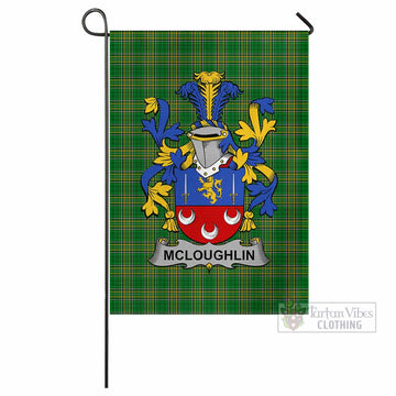 McLoughlin Irish Clan Tartan Flag with Coat of Arms