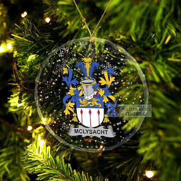 McLysacht Irish Clan Christmas Glass Ornament with Coat of Arms