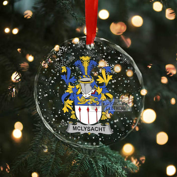 McLysacht Irish Clan Christmas Glass Ornament with Coat of Arms