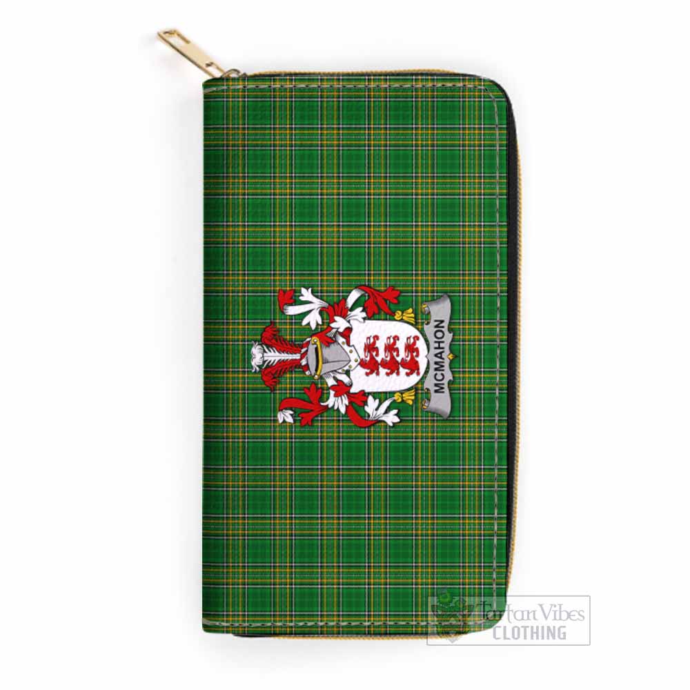 McMahon Irish Clan Tartan Women's Leather Wallet with Coat of Arms One Size 19.7*10.5*3.5 cm - Tartan Vibes Clothing