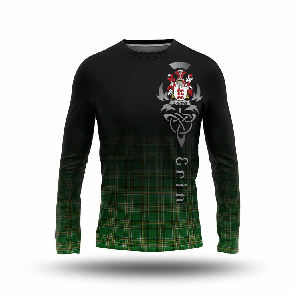 McMahon Irish Clan Long Sleeve T-Shirt with Coat of Arms Erin Go Bragh Celtic Inspired Unisex - Tartan Vibes Clothing