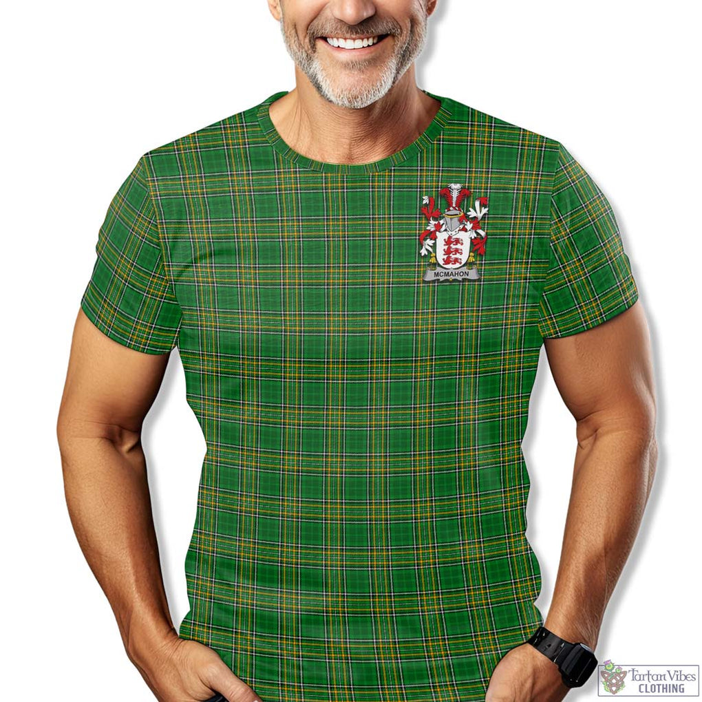 Tartan Vibes Clothing McMahon Ireland Clan Tartan T-Shirt with Family Seal