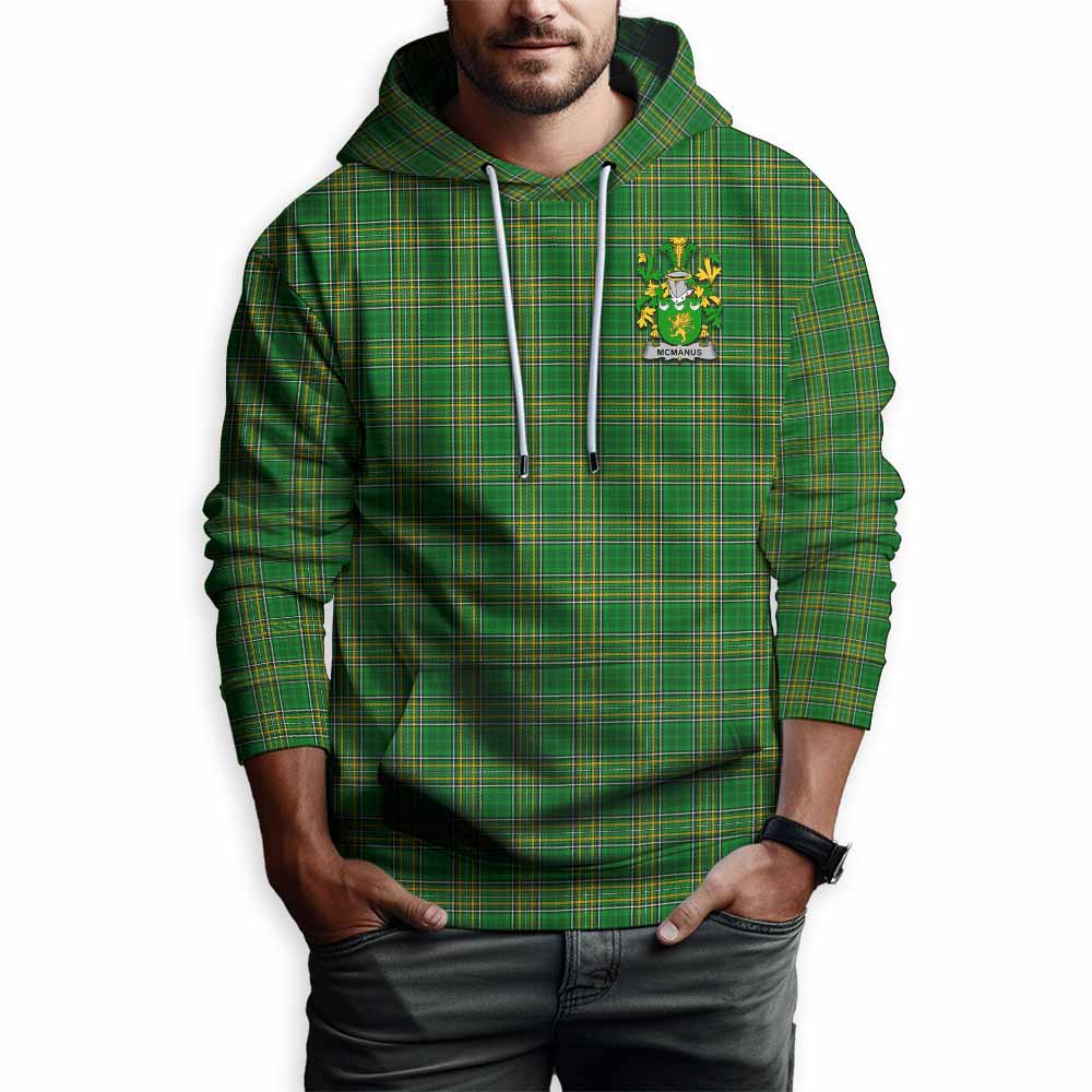 McManus Irish Clan Tartan Hoodie with Coat of Arms Zip Hoodie - Tartan Vibes Clothing