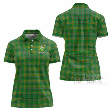 McManus Irish Clan Tartan Women's Polo Shirt with Coat of Arms - Tartan Vibes Clothing