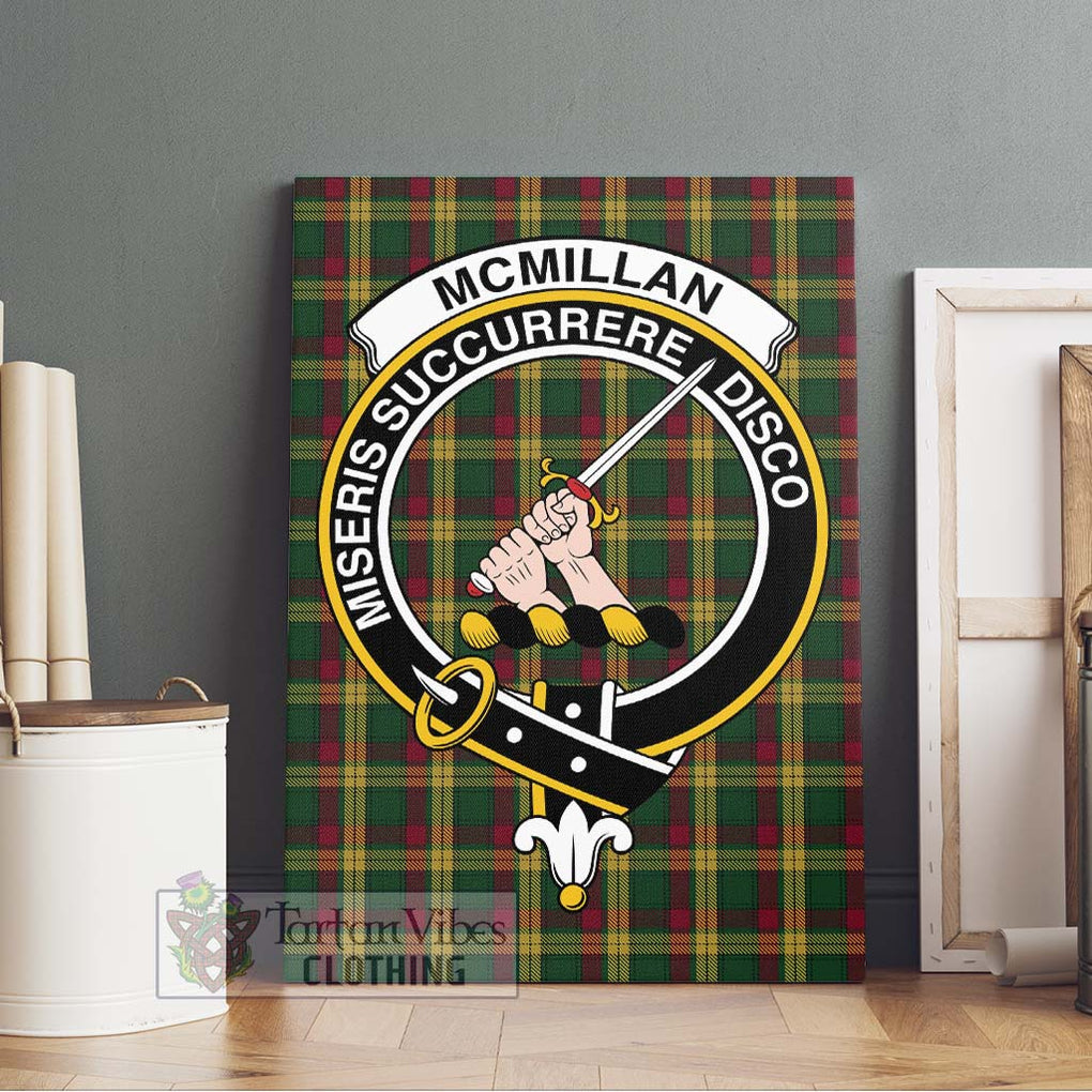 McMillan Ancient Tartan Canvas Print Wall Art with Family Crest Without Frame - Tartan Vibes Clothing