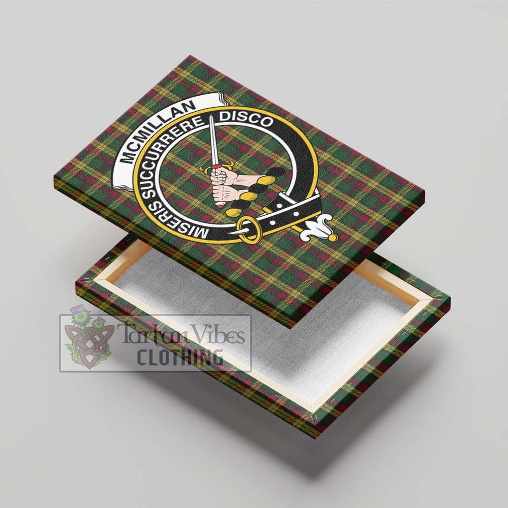 McMillan Ancient Tartan Canvas Print Wall Art with Family Crest - Tartan Vibes Clothing