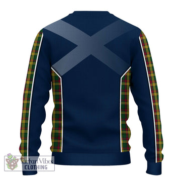 McMillan Ancient Tartan Knitted Sweater with Family Crest and Lion Rampant Vibes Sport Style