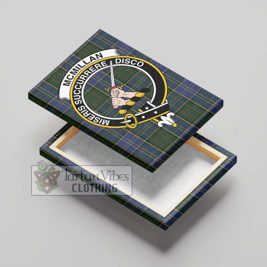 McMillan Hunting Tartan Canvas Print Wall Art with Family Crest - Tartan Vibes Clothing