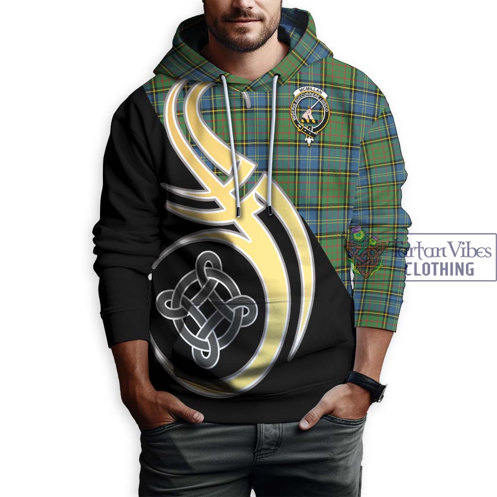 McMillan Hunting Ancient Tartan Hoodie with Family Crest and Celtic Symbol Style Zip Hoodie - Tartan Vibes Clothing