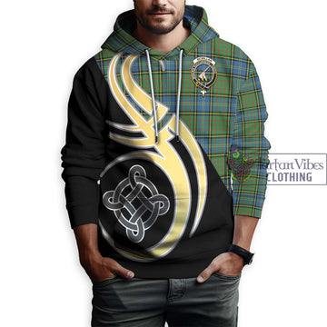 McMillan Hunting Ancient Tartan Hoodie with Family Crest and Celtic Symbol Style