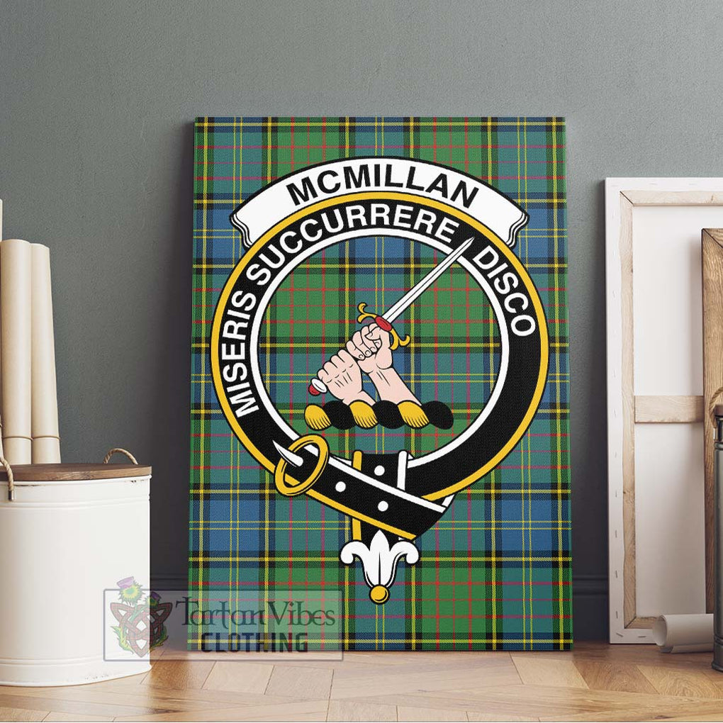 McMillan Hunting Ancient Tartan Canvas Print Wall Art with Family Crest Without Frame - Tartan Vibes Clothing