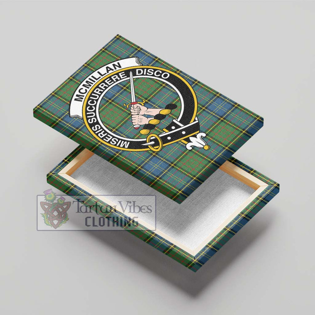 McMillan Hunting Ancient Tartan Canvas Print Wall Art with Family Crest - Tartan Vibes Clothing