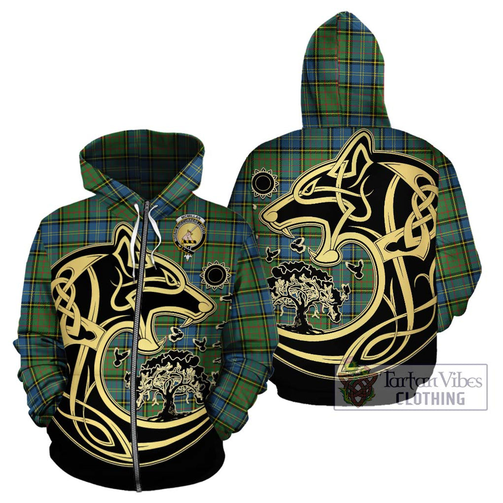 McMillan Hunting Ancient Tartan Hoodie with Family Crest Celtic Wolf Style - Tartan Vibes Clothing