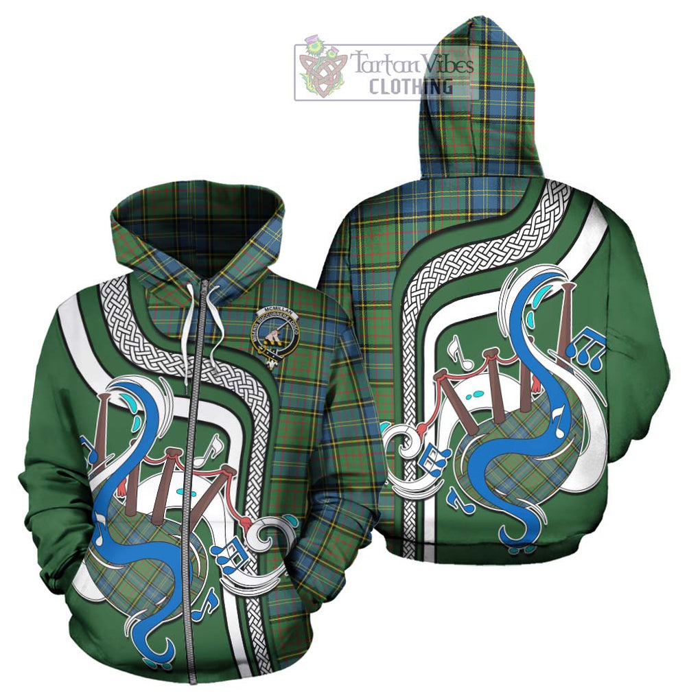 McMillan Hunting Ancient Tartan Hoodie with Epic Bagpipe Style - Tartanvibesclothing Shop