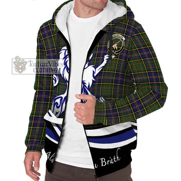 McMillan Hunting Modern Tartan Sherpa Hoodie with Alba Gu Brath Regal Lion Emblem