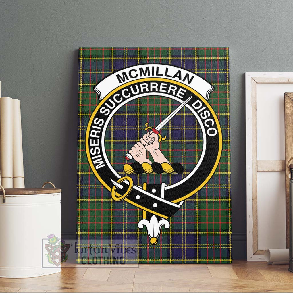 McMillan Hunting Modern Tartan Canvas Print Wall Art with Family Crest Without Frame - Tartan Vibes Clothing