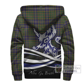 McMillan Hunting Modern Tartan Sherpa Hoodie with Alba Gu Brath Regal Lion Emblem