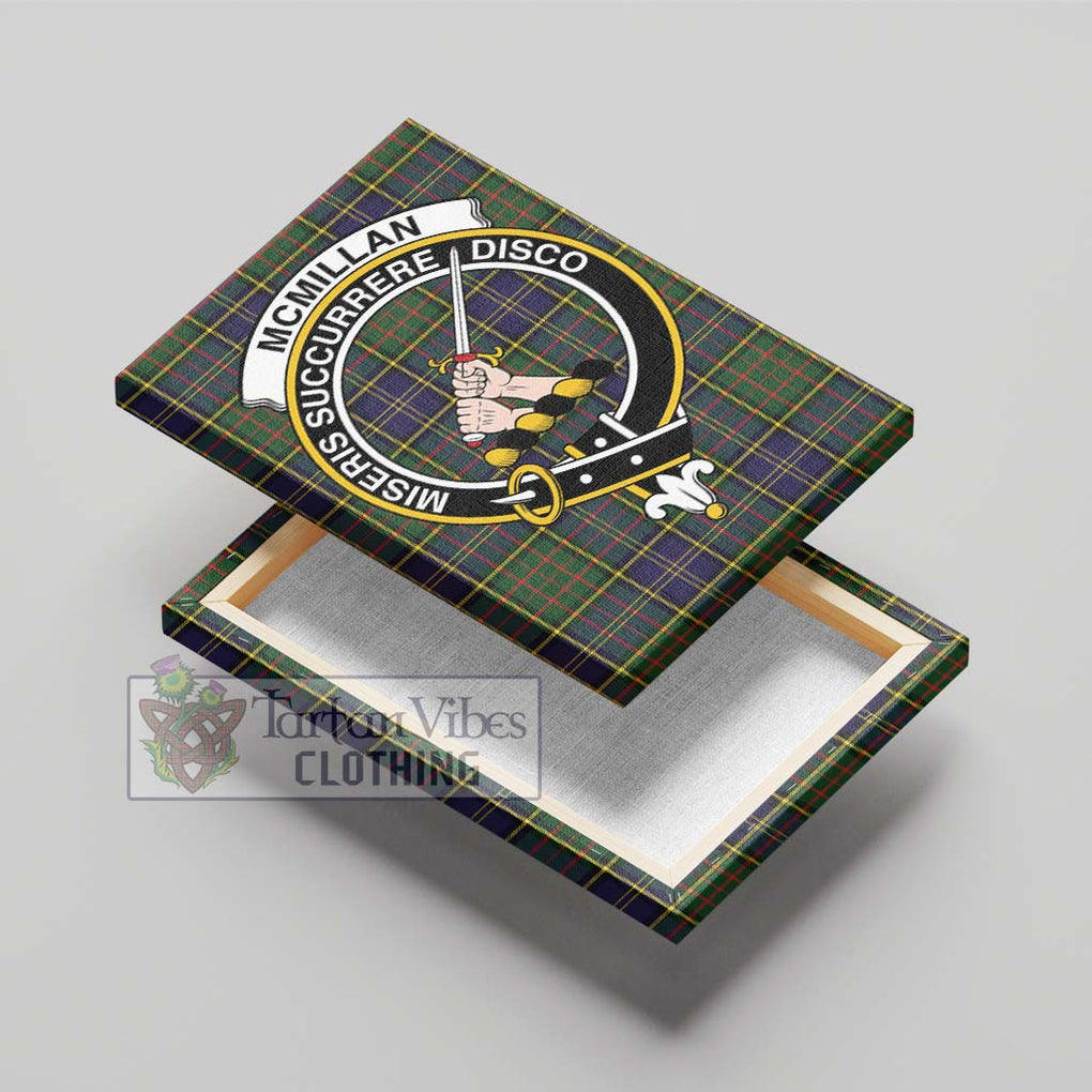 McMillan Hunting Modern Tartan Canvas Print Wall Art with Family Crest - Tartan Vibes Clothing