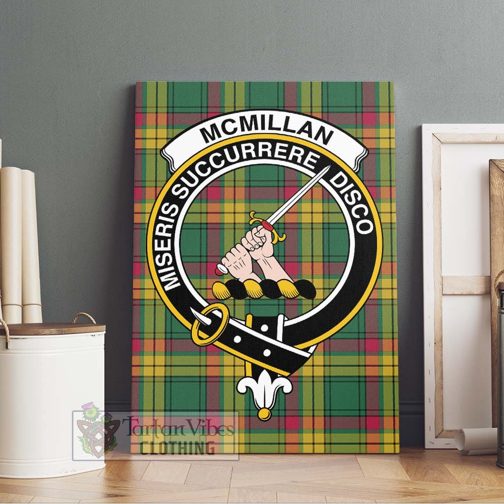 McMillan Old Ancient Tartan Canvas Print Wall Art with Family Crest Without Frame - Tartan Vibes Clothing