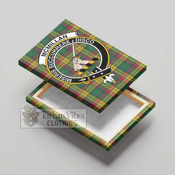 McMillan Old Ancient Tartan Canvas Print Wall Art with Family Crest