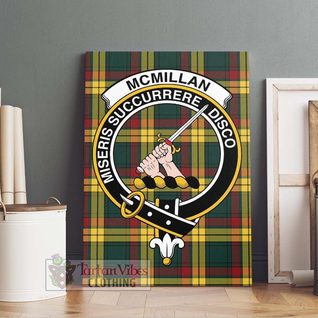 McMillan Old Modern Tartan Canvas Print Wall Art with Family Crest Without Frame - Tartan Vibes Clothing