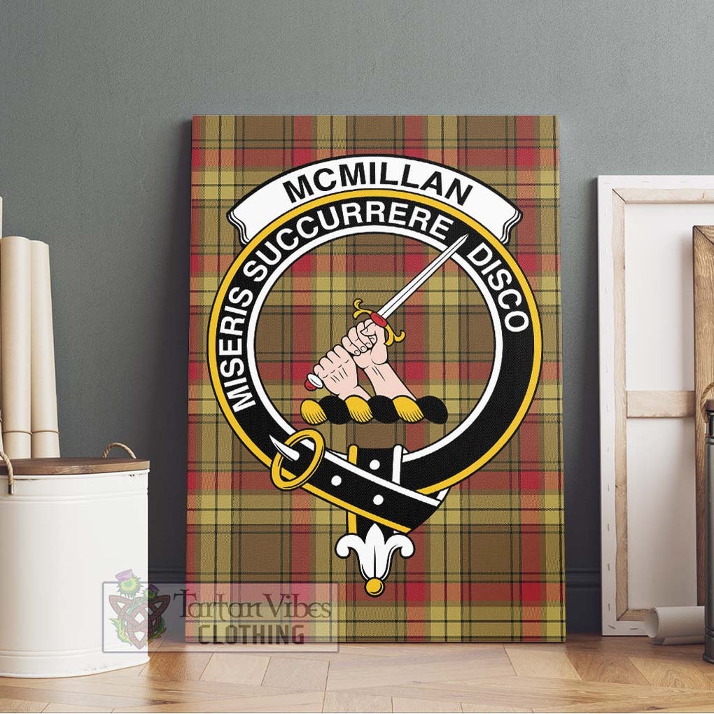 McMillan Old Weathered Tartan Canvas Print Wall Art with Family Crest Without Frame - Tartan Vibes Clothing