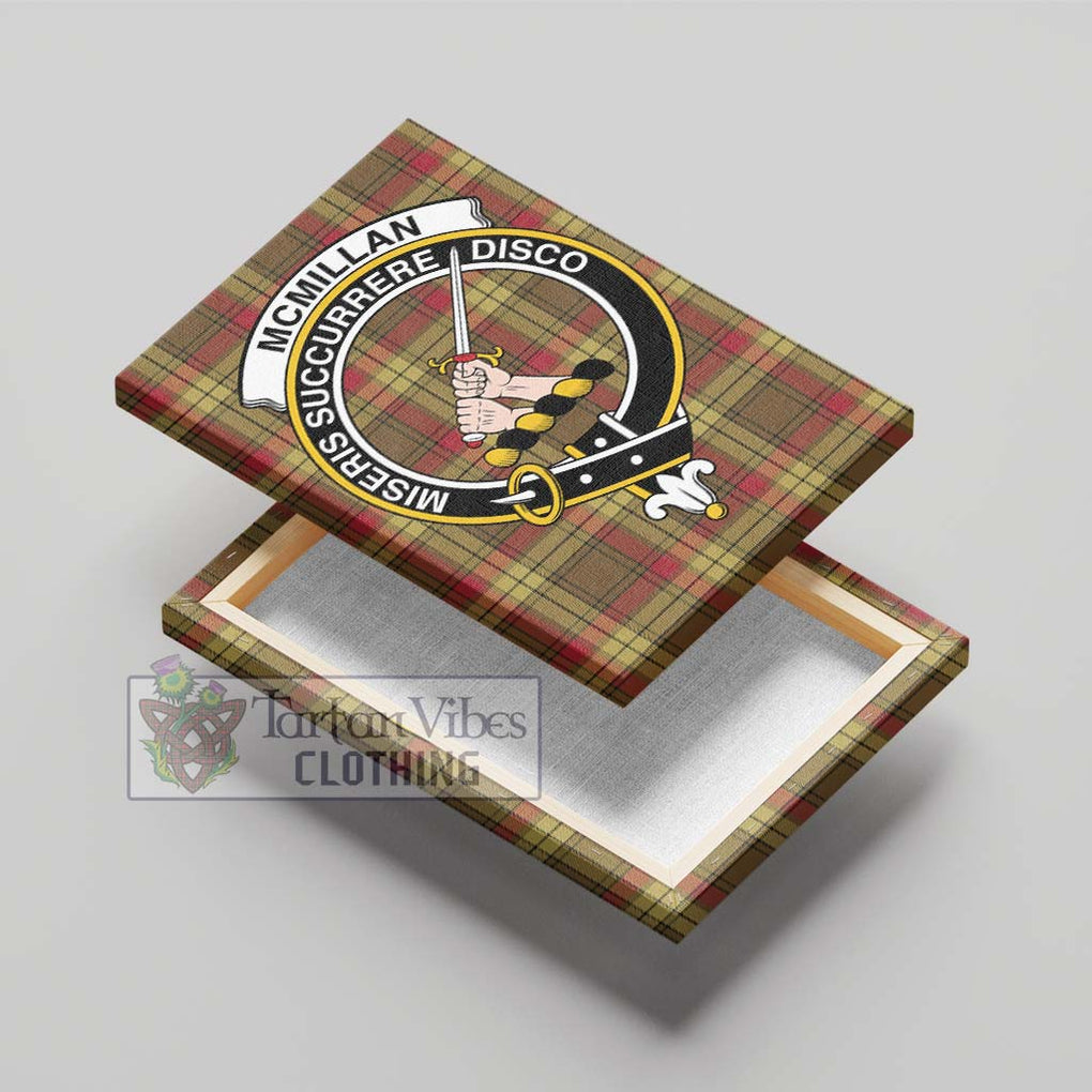 McMillan Old Weathered Tartan Canvas Print Wall Art with Family Crest - Tartan Vibes Clothing