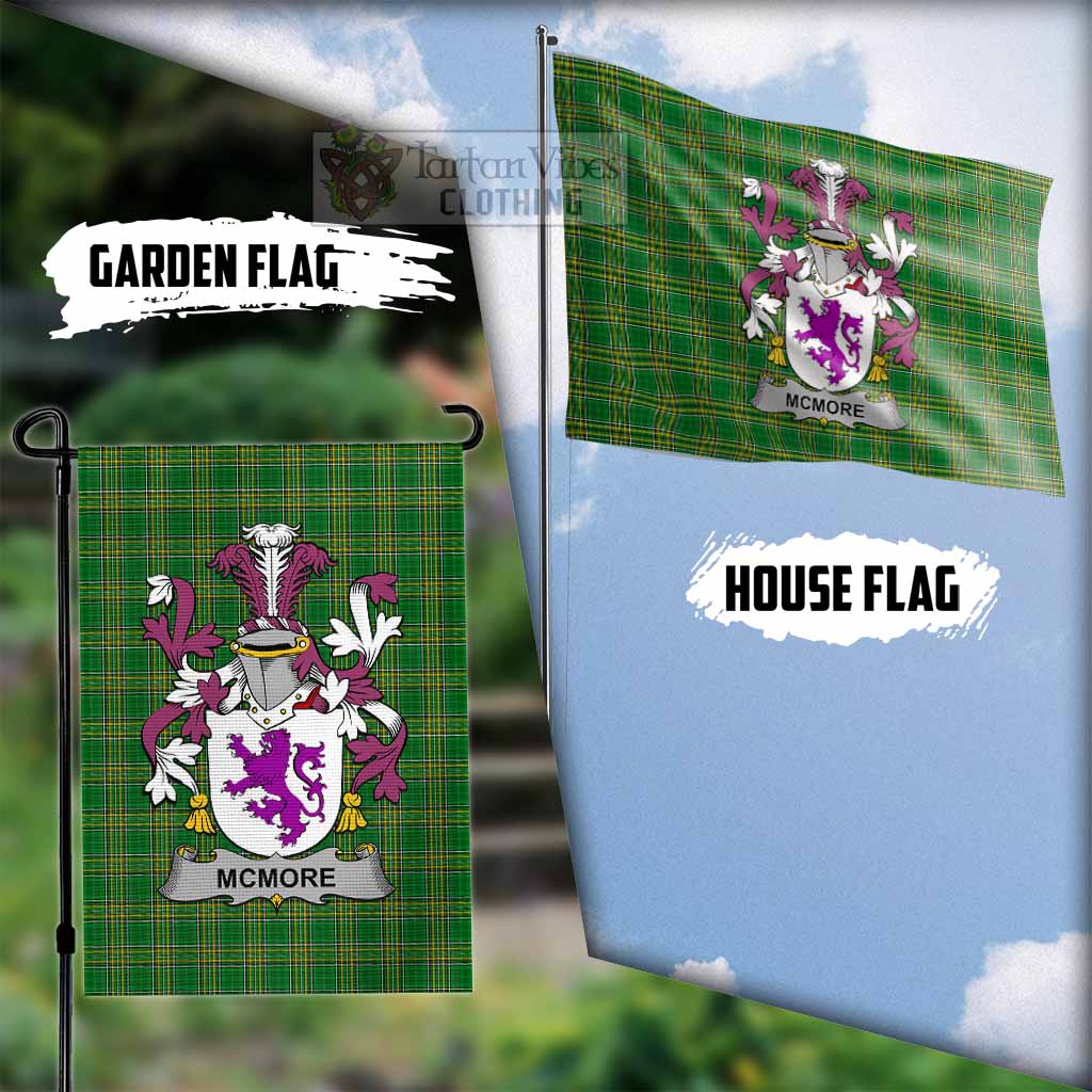 Tartan Vibes Clothing McMore Irish Clan Flag with Coat of Arms