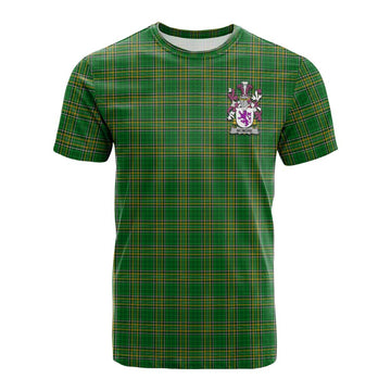 McMore Irish Clan Tartan Cotton T-shirt with Coat of Arms