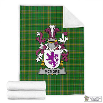 McMore Irish Clan Tartan Blanket with Coat of Arms