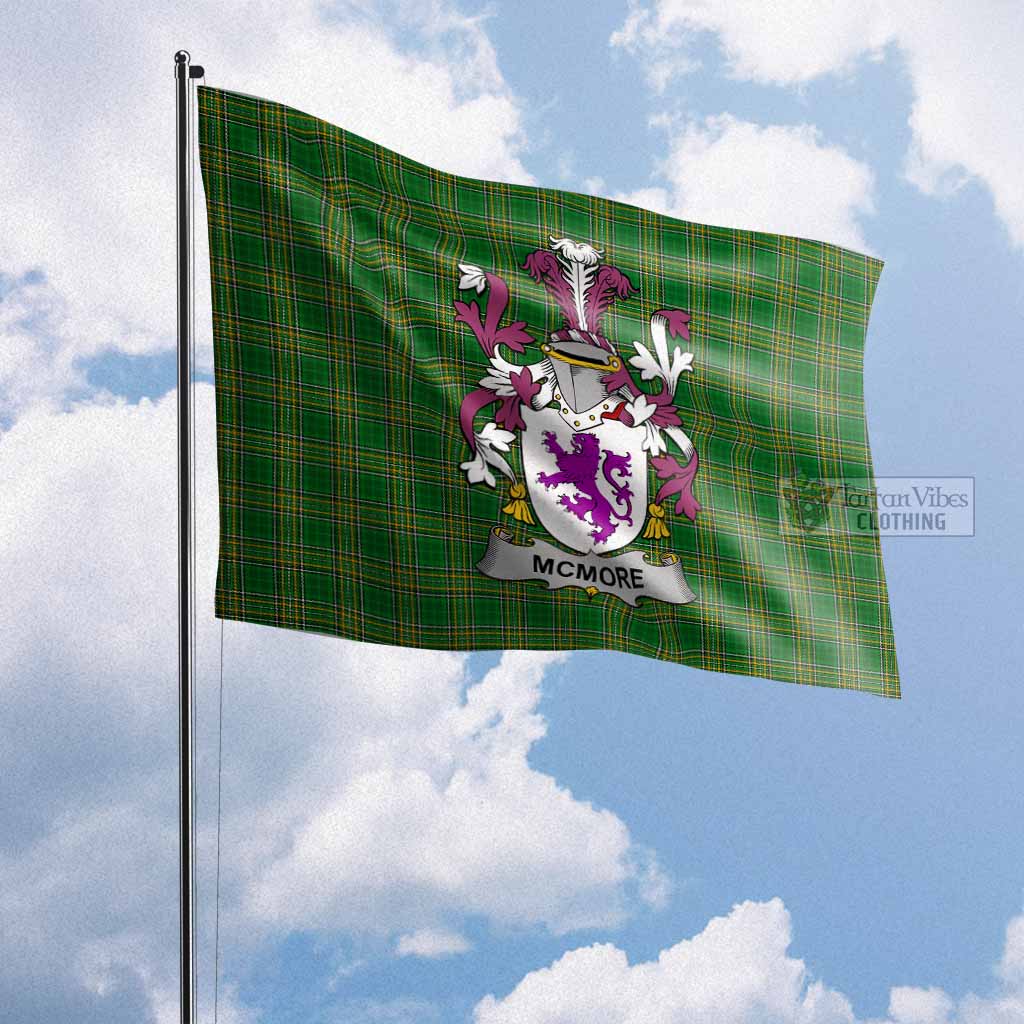 Tartan Vibes Clothing McMore Irish Clan Flag with Coat of Arms