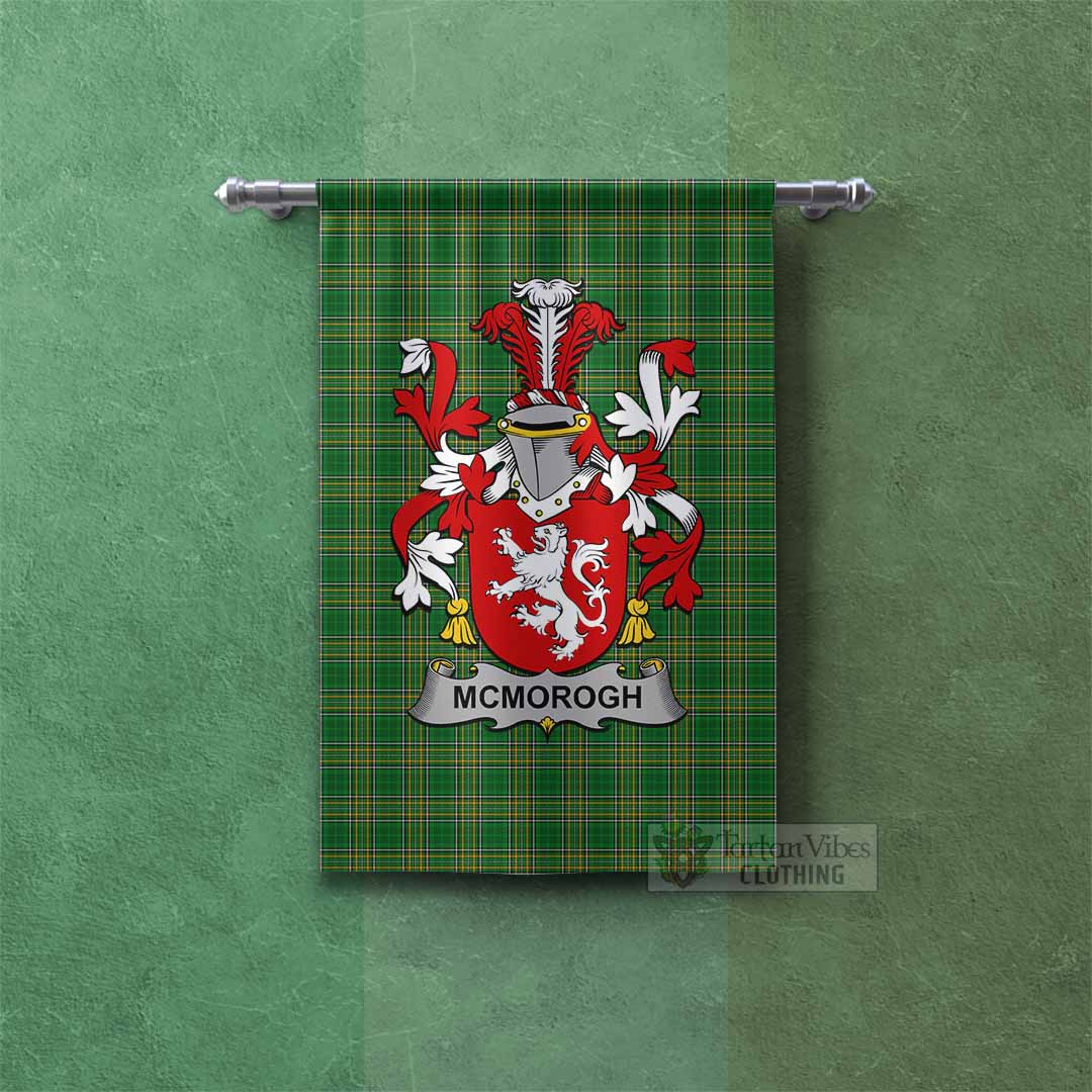 McMorogh Irish Clan Tartan Gonfalon, Tartan Banner with Coat of Arms Rectangle - Tartan Vibes Clothing