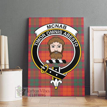 McNab Ancient Tartan Canvas Print Wall Art with Family Crest